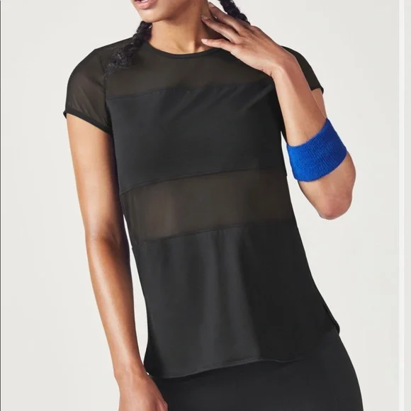 Fabletics- Daniela S/S Top XXS Black - Picture 1 of 3